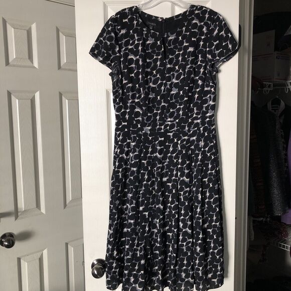 Talbots Sz 6 Black Gray Career Midi Dress - Picture 1 of 8